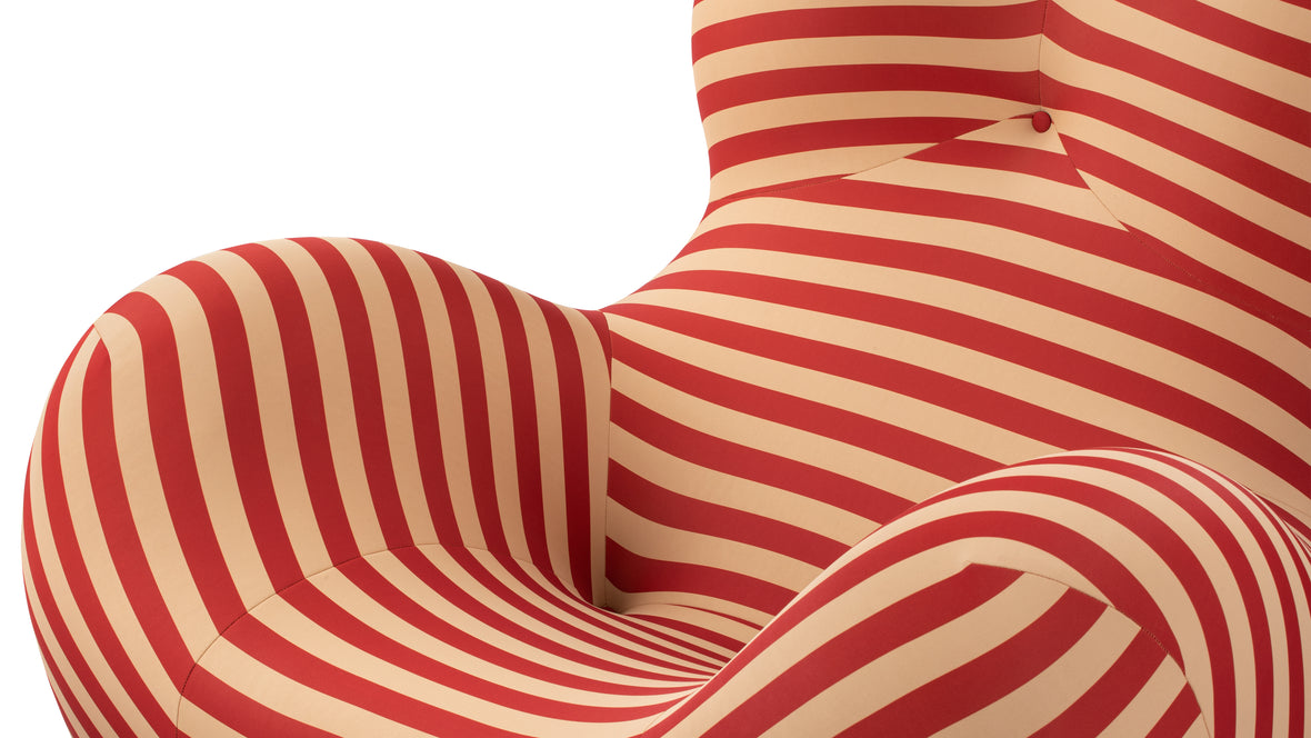 Mamma - Mamma Chair and Ottoman, Red Stripe