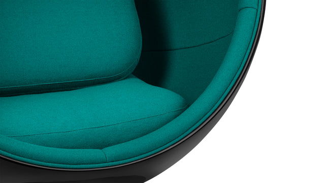 Ball - Ball Chair, Deep Sea Green Wool and Black