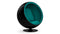 Ball - Ball Chair, Deep Sea Green Wool and Black