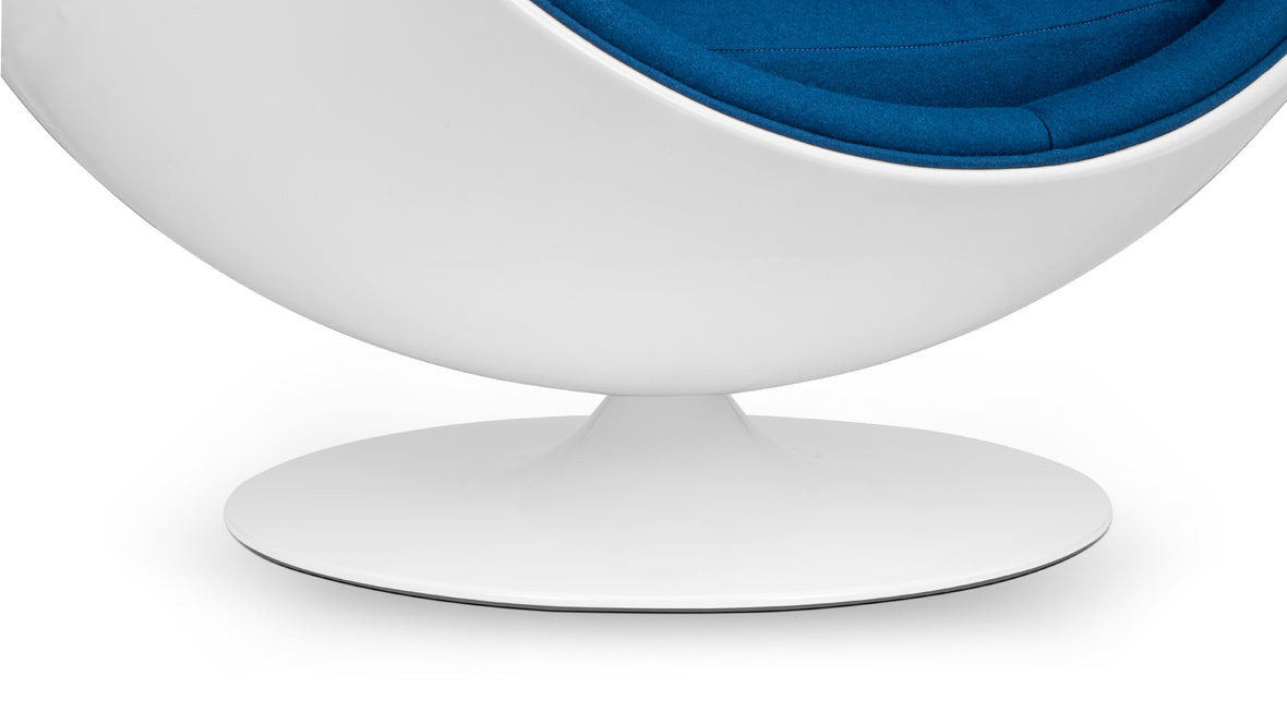 Ball - Ball Chair, Indigo Blue Wool and White