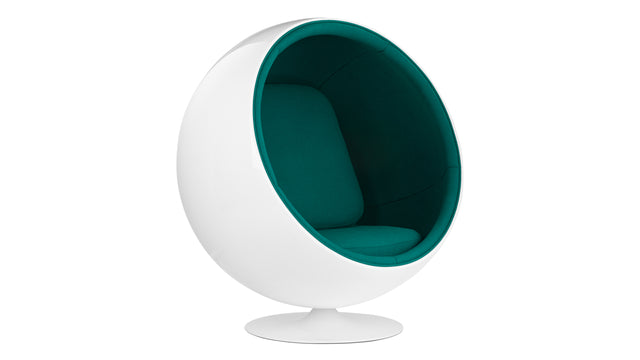 Ball - Ball Chair, Deep Sea Green Wool and White