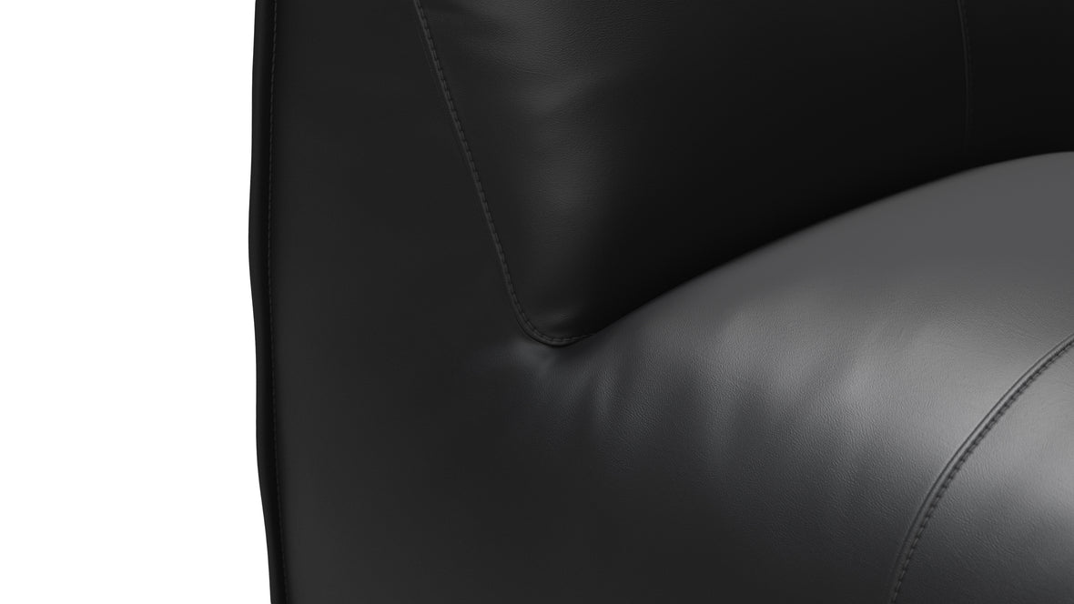 Leandro - Leandro Lounge Chair, Vintage Black Vegan Leather