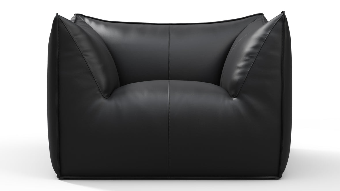 Leandro - Leandro Lounge Chair, Vintage Black Vegan Leather