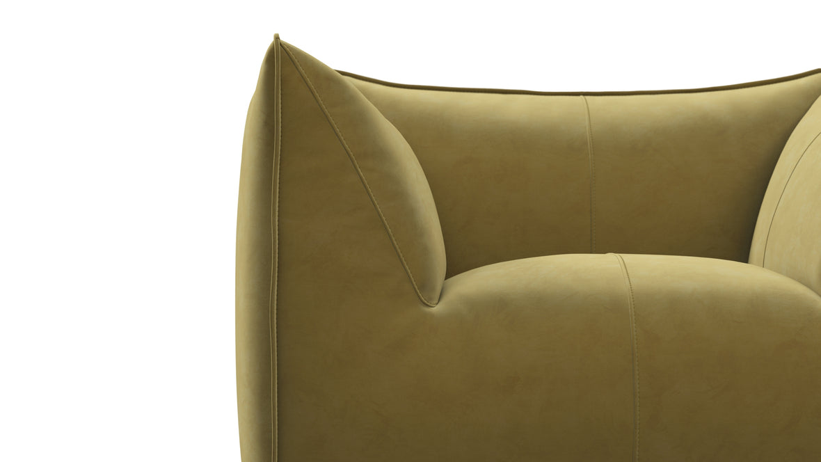 Bambole - Mario Bellini Bambole Lounge Chair, Olive Gold Velvet