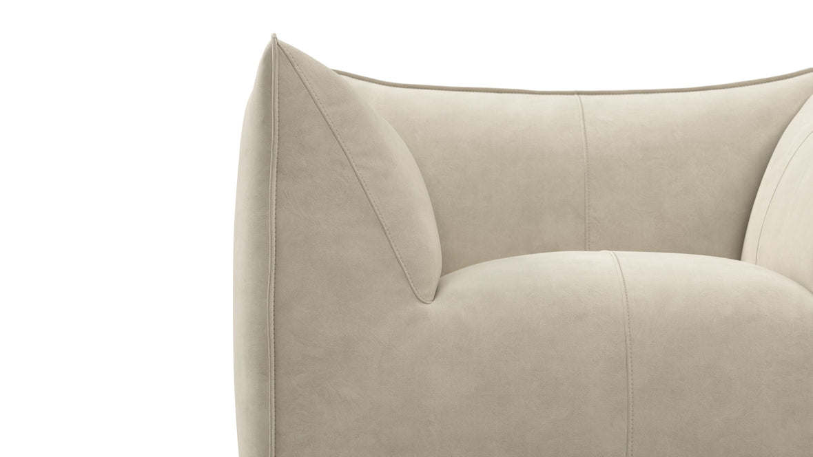 Bambole - Mario Bellini Bambole Lounge Chair, Eggshell Vegan Suede