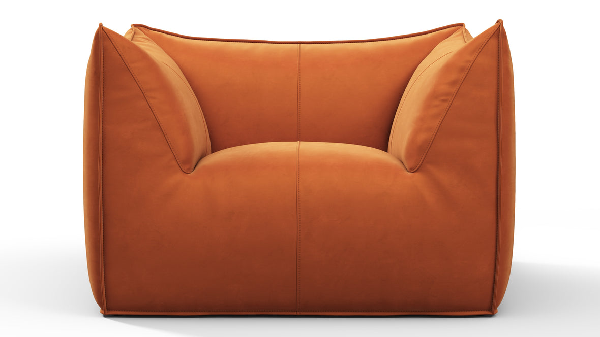 Bambole - Mario Bellini Bambole Lounge Chair, Apricot Velvet