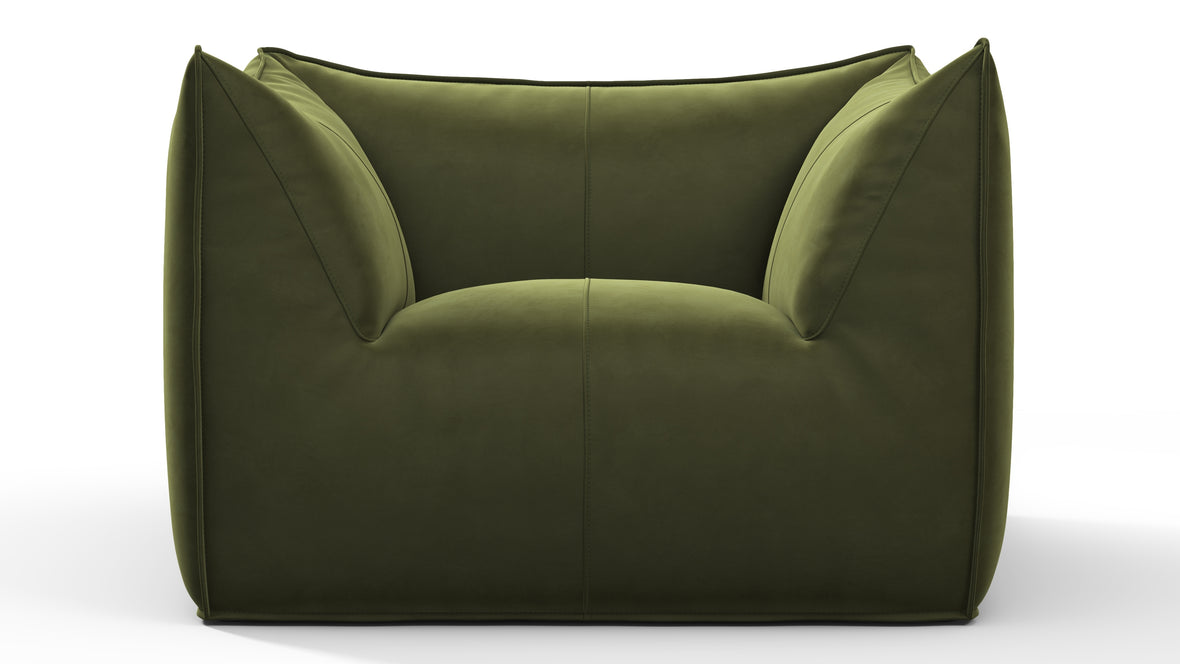 Leandro - Leandro Lounge Chair, Thyme Luxe Velvet