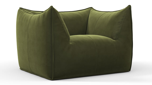 Leandro - Leandro Lounge Chair, Thyme Luxe Velvet