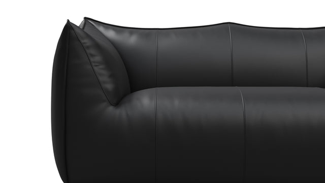 Leandro - Leandro Two Seater Sofa, Vintage Black Vegan Leather