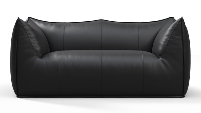 Leandro - Leandro Two Seater Sofa, Vintage Black Vegan Leather