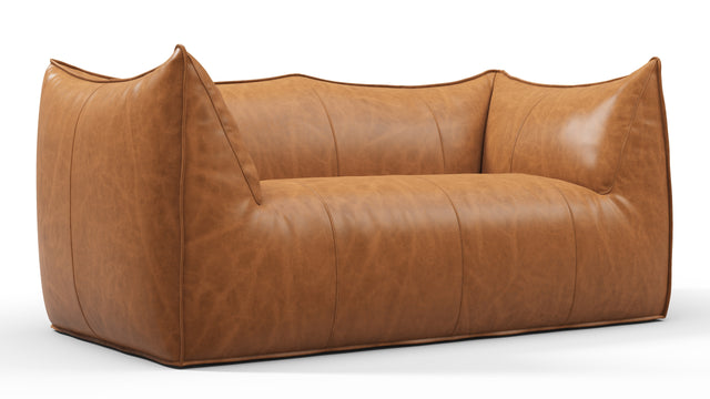 Leandro - Leandro Two Seater Sofa, Distressed Brown Premium Leather