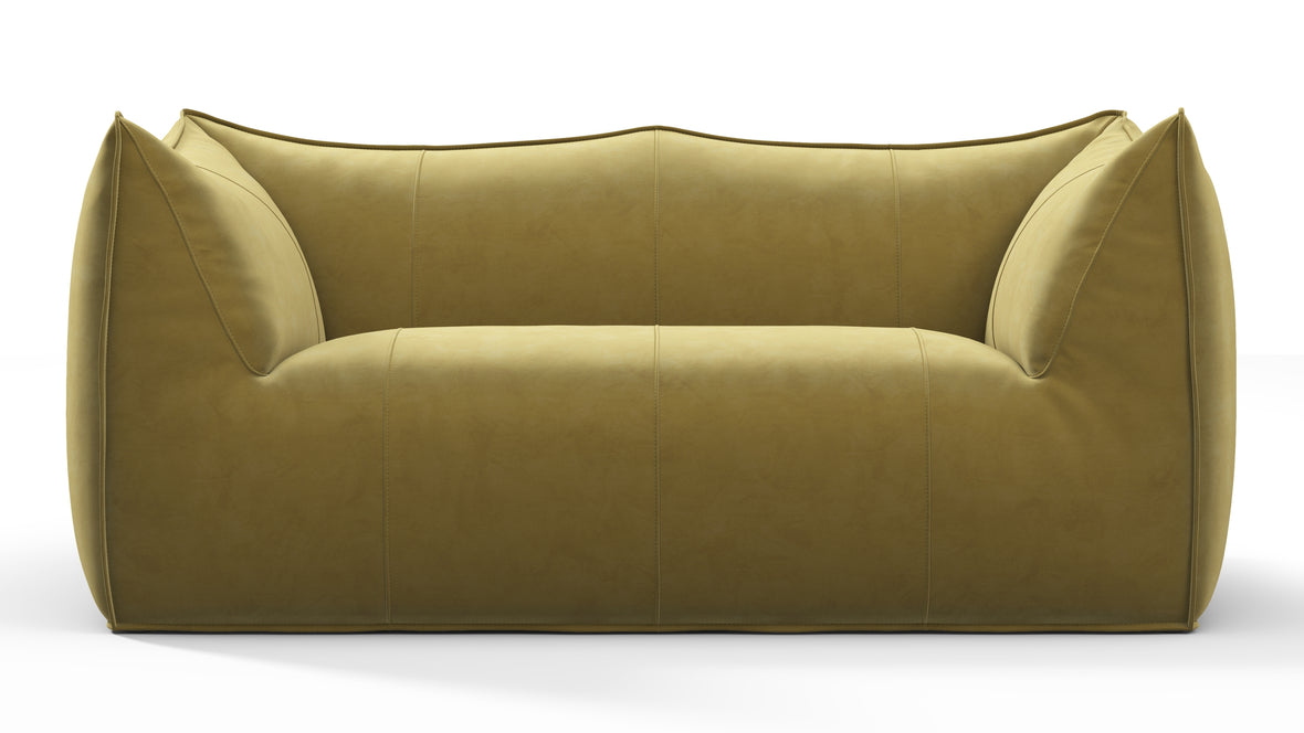 Leandro - Leandro Two Seater Sofa, Olive Gold Velvet