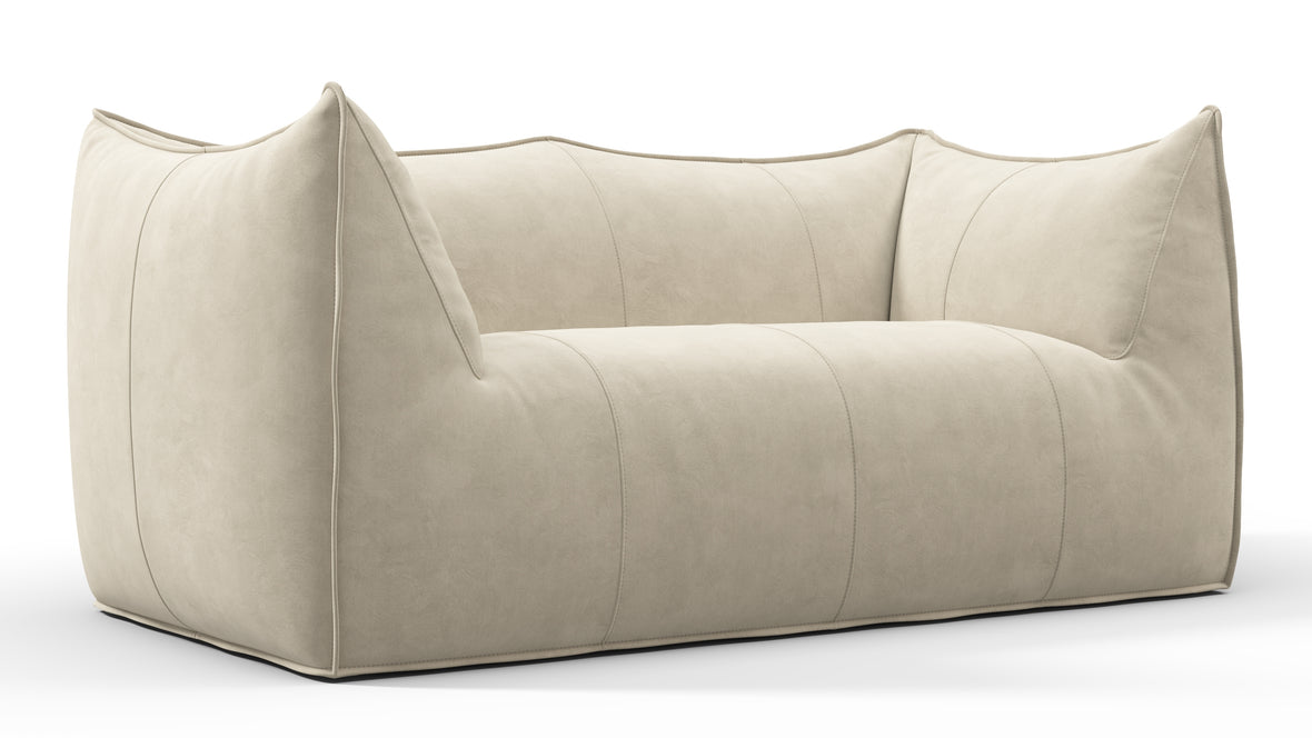 Leandro - Leandro Two Seater Sofa, Eggshell Vegan Suede