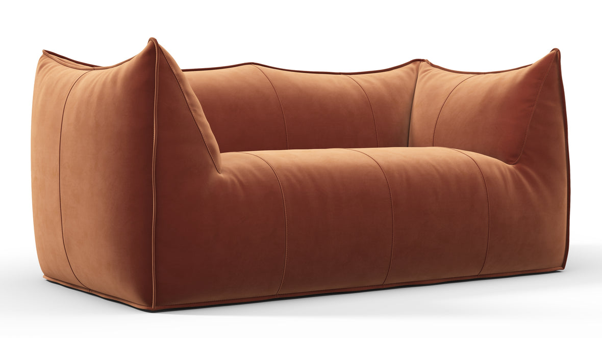 Leandro - Leandro Two Seater Sofa, Spice Velvet