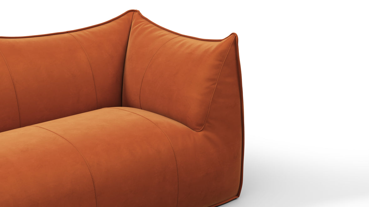 Leandro - Leandro Two Seater Sofa, Apricot Velvet