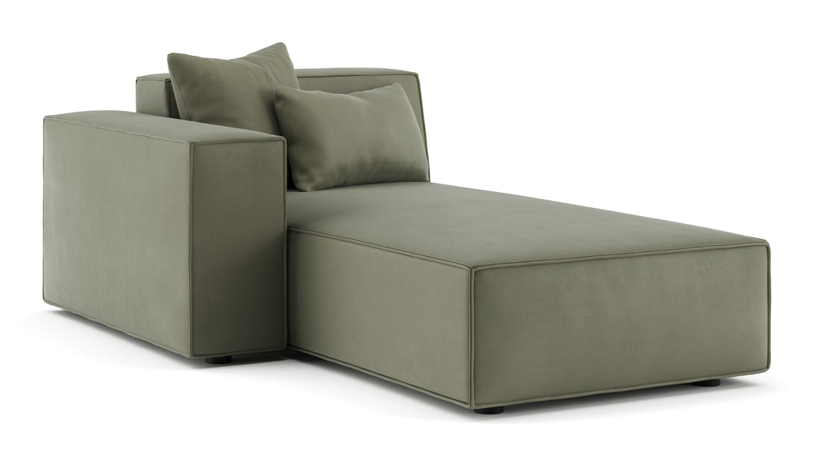 Arles - Arles Module, Left Chaise, Sage Vegan Suede