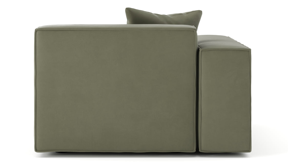 Arles - Arles Module, Left Chaise, Sage Vegan Suede