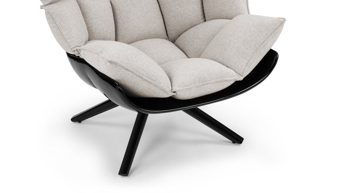 Buccia - Buccia High Back Lounge Chair, Wheat Gray Cashmere Wool