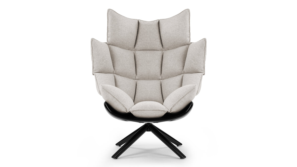 Husk - Husk High Back Lounge Chair, Wheat Gray Cashmere Wool