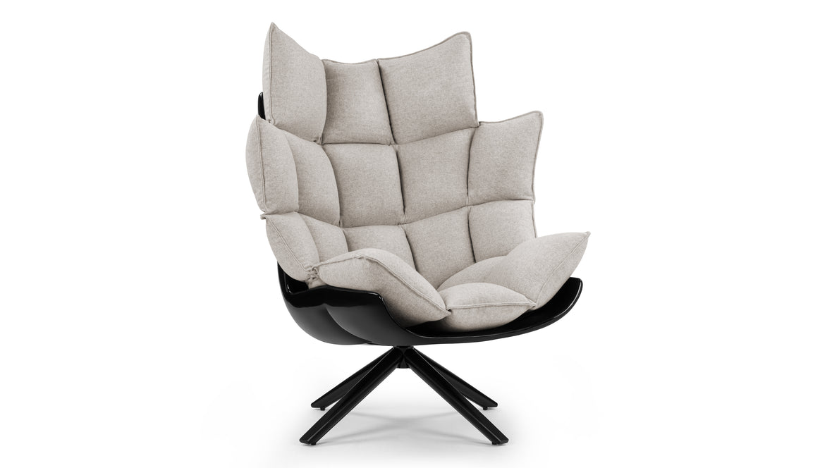 Buccia - Buccia High Back Lounge Chair, Wheat Gray Cashmere Wool