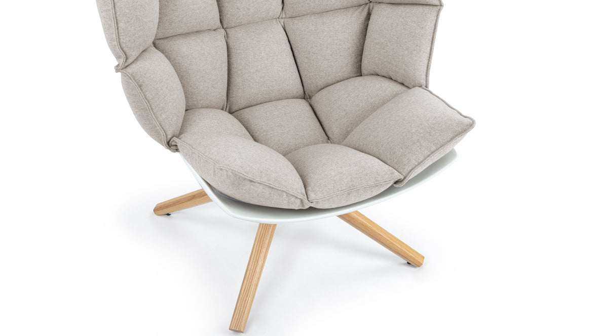 Husk - Husk Lounge Chair, Wheat Gray Cashmere Wool