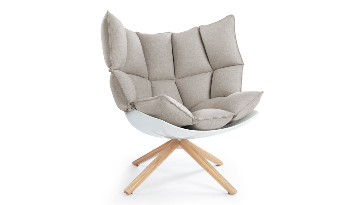 Husk - Husk Lounge Chair, Wheat Gray Cashmere Wool