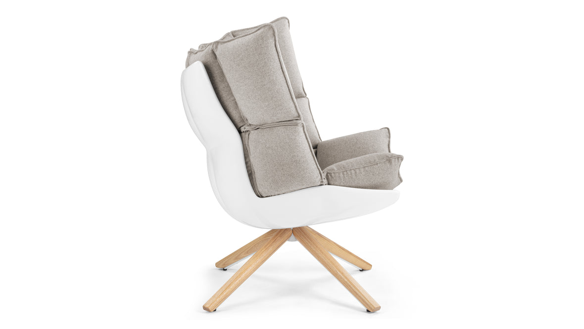 Buccia - Buccia Lounge Chair, Wheat Gray Cashmere Wool