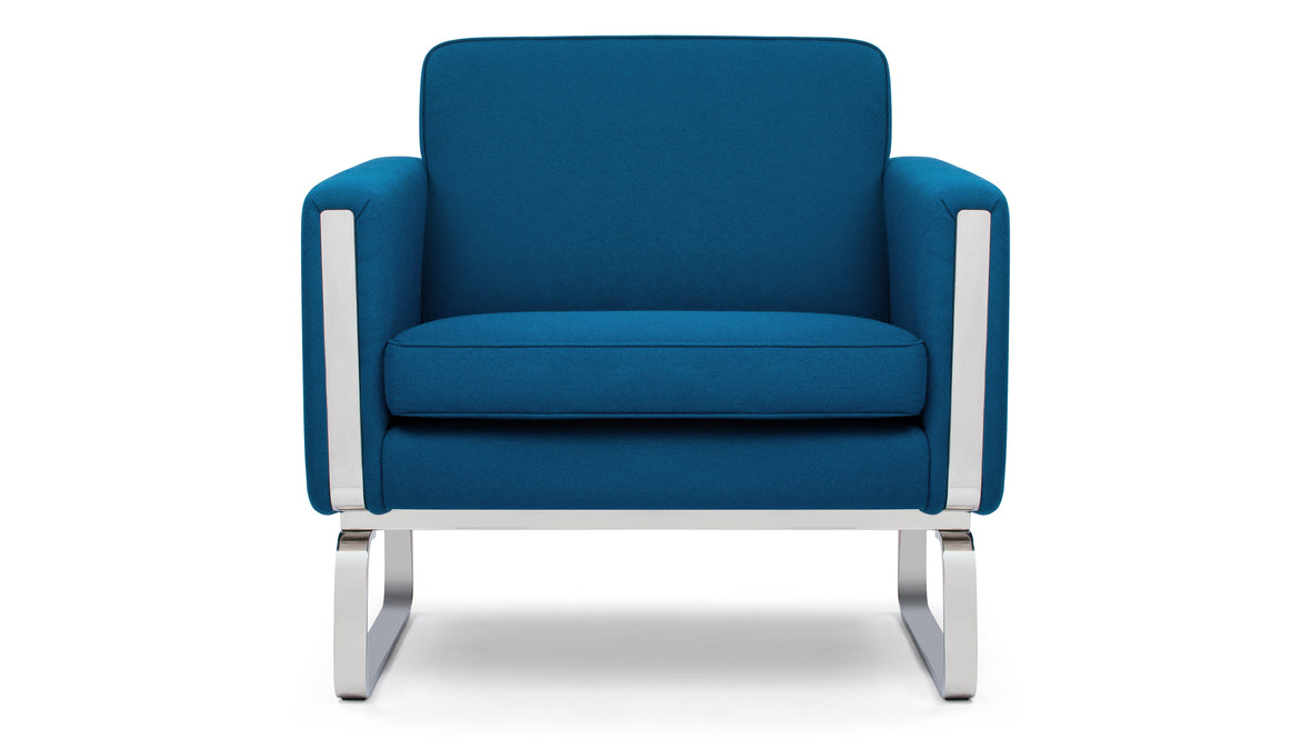 CH101 - CH101 Armchair, Indigo Blue Wool