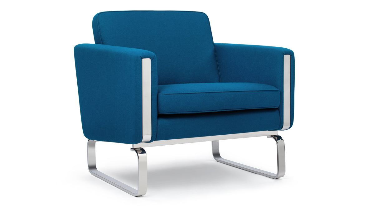 CH101 - CH101 Armchair, Indigo Blue Wool