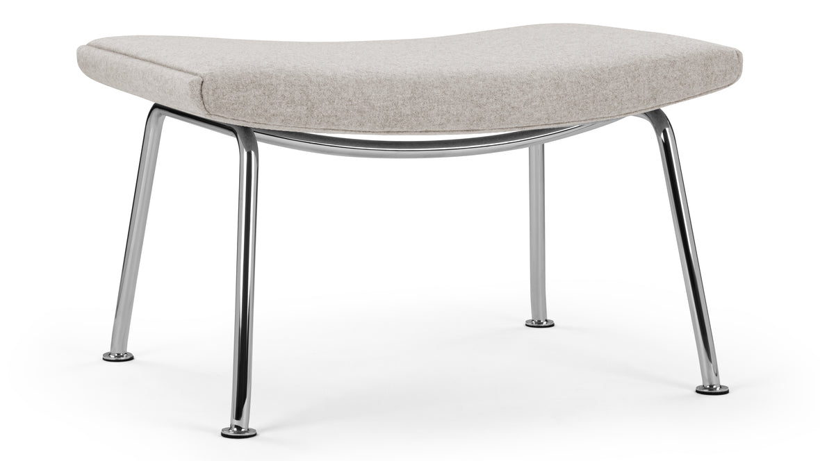 CH445 - CH445 Ottoman, Wheat Gray Cashmere Wool