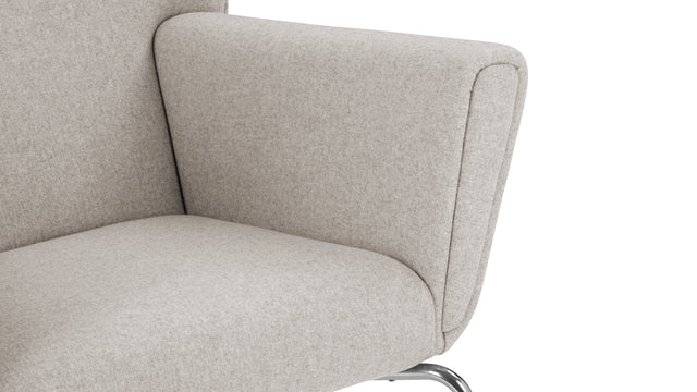 CH445 - CH445 Wing Chair, Wheat Gray Cashmere Wool