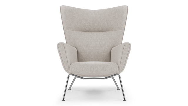 CH445 - CH445 Wing Chair, Wheat Gray Cashmere Wool