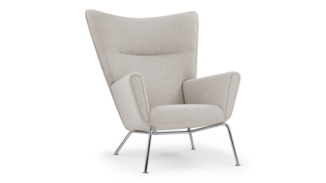 CH445 - CH445 Wing Chair, Wheat Gray Cashmere Wool