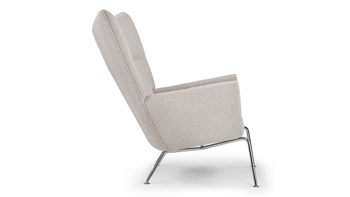 CH445 - CH445 Wing Chair, Wheat Gray Cashmere Wool