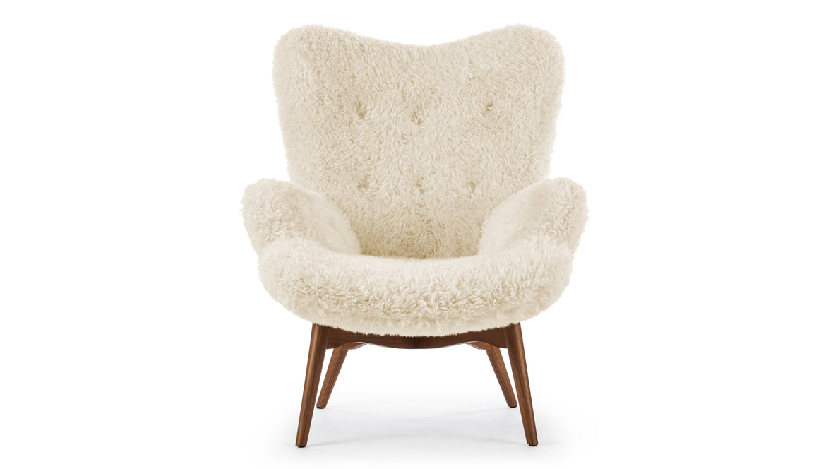 Silhouette - Silhouette Armchair, White Long Hair Sherpa