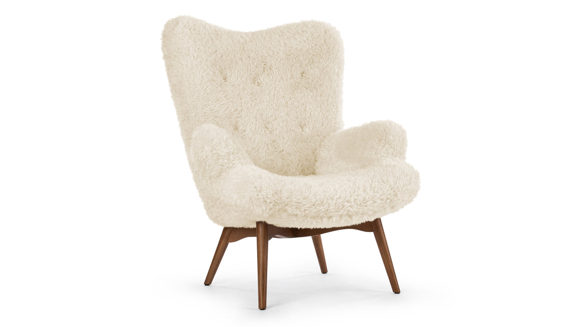 Silhouette - Silhouette Armchair, White Long Hair Sherpa