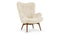 Silhouette - Silhouette Armchair, White Long Hair Sherpa