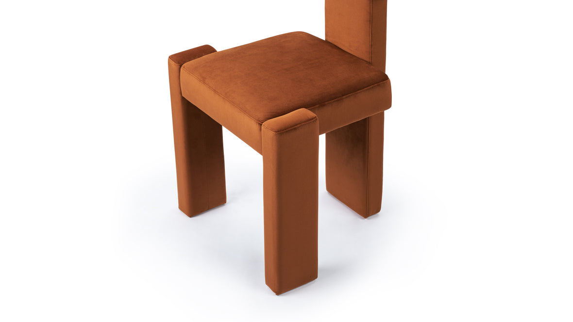 Vesper - Vesper Side Chair, Burnt Orange Velvet