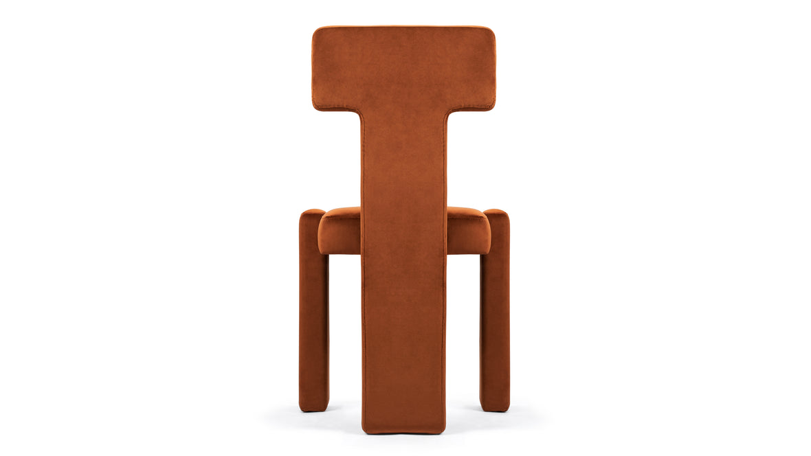 Vesper - Vesper Side Chair, Burnt Orange Velvet