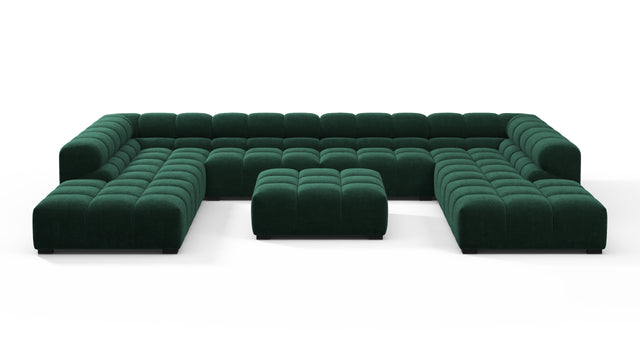 Tufty - Tufty Sectional, U Shape, Forest Green Chenille