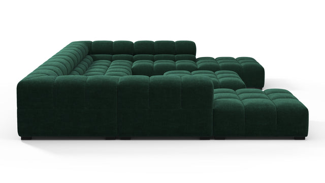 Tufty - Tufty Sectional, U Shape, Forest Green Chenille