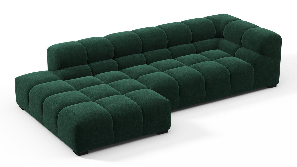 Tufted - Tufted Sectional, Small L, Left, Forest Green Chenille