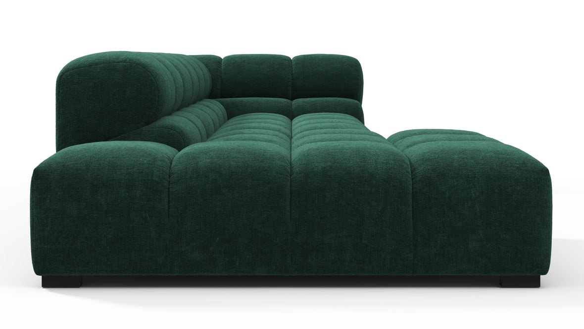 Tufted - Tufted Sectional, Small L, Left, Forest Green Chenille