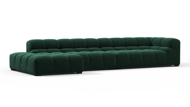 Tufted - Tufted Sectional, Large, Left Chaise, Forest Green Chenille