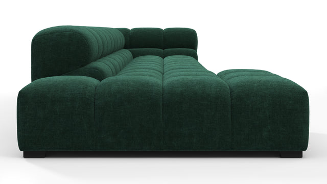 Tufted - Tufted Sectional, Large, Left Chaise, Forest Green Chenille