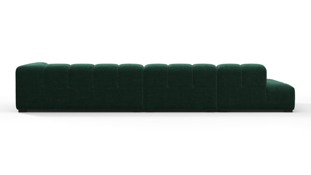 Tufted - Tufted Sectional, Large, Left Chaise, Forest Green Chenille