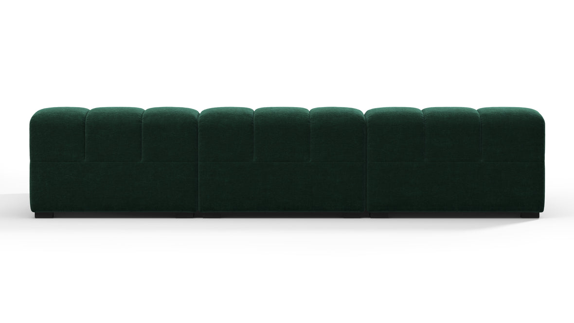 Tufted - Tufted Sectional, Small, Right Chaise, Forest Green Chenille