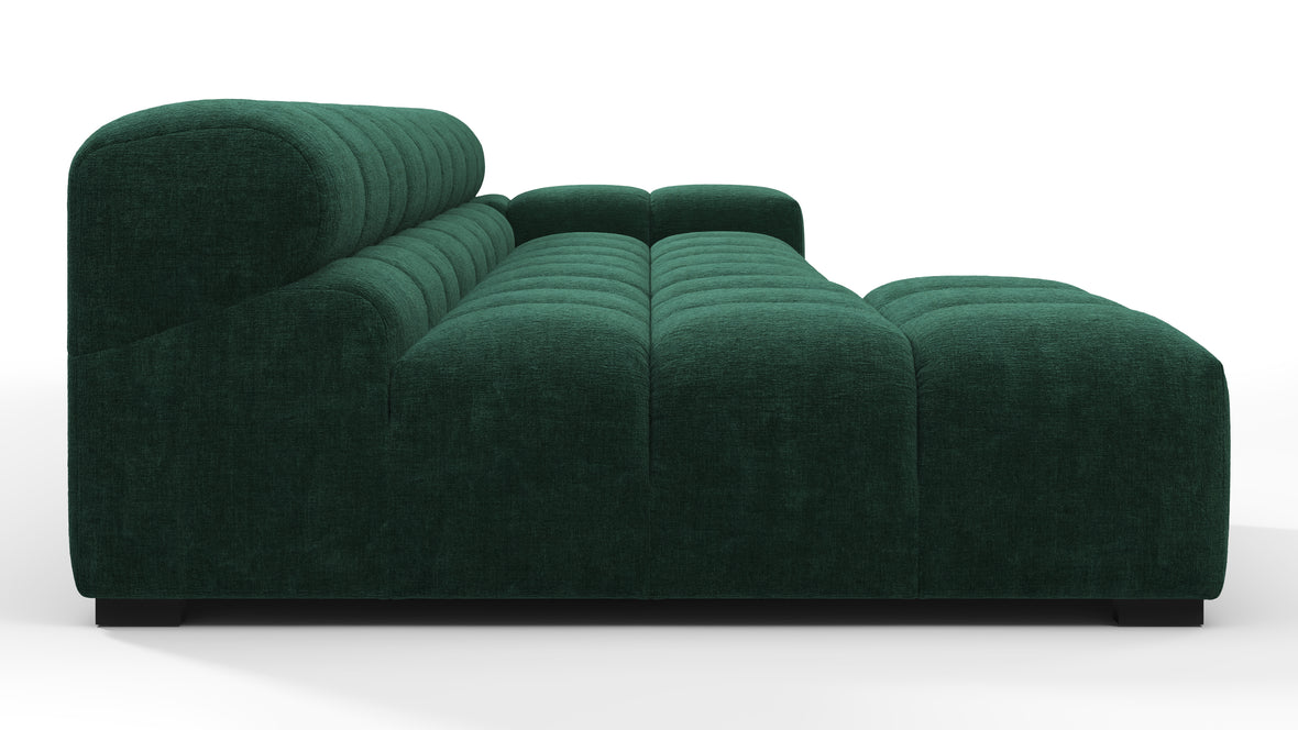 Tufted - Tufted Sectional, Small, Left Chaise, Forest Green Chenille