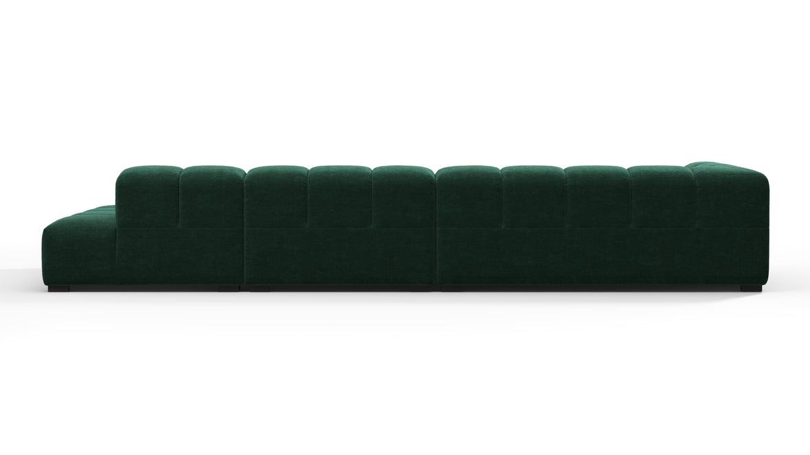 Tufted - Tufted Sectional, Large, Right Chaise, Forest Green Chenille