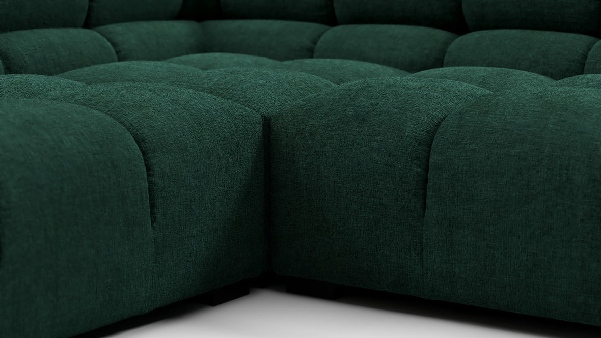 Tufted - Tufted Sectional, Large Left Corner, Forest Green Chenille